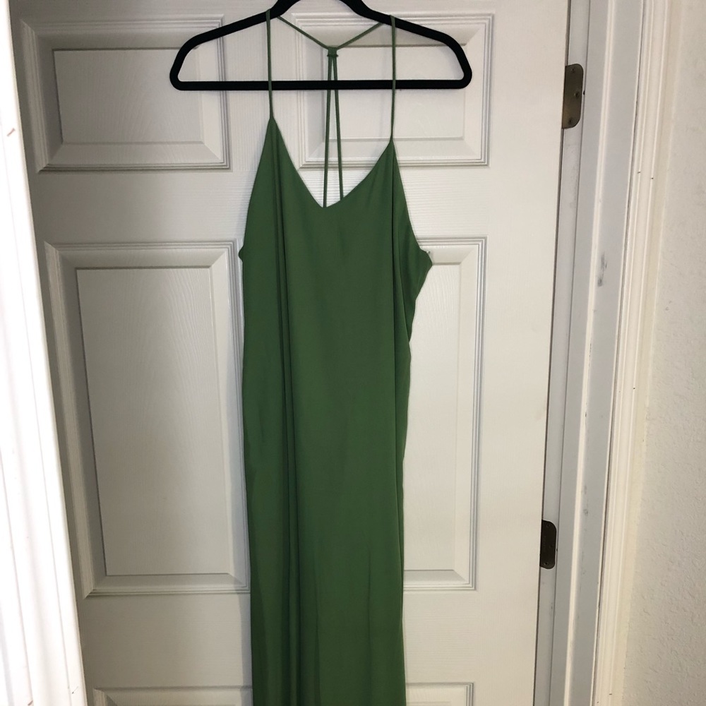 Moss Green Thin Strap Maxi Dress